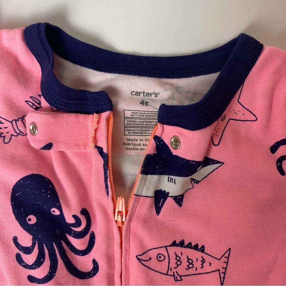 Carter's Pajamas Bundle Size 4T Zipper‎ One Piece